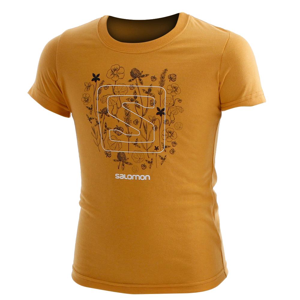 Camisetas Salomon Niños Amarillo - Salomon Argentina POPPY SS G,427631-JAF